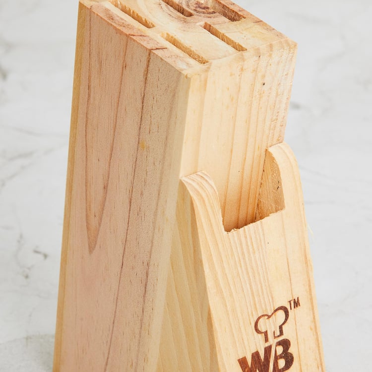 Fiesta Black Stainless Steel Knife Block - Set Of 7