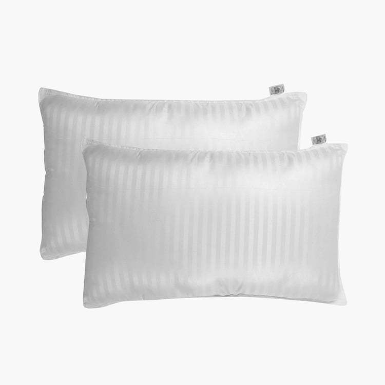 TRIDENT Comfort Living White Solid Cotton Pillow - 69x43cm - Set of 2