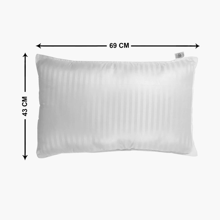 TRIDENT Comfort Living White Solid Cotton Pillow - 69x43cm - Set of 2
