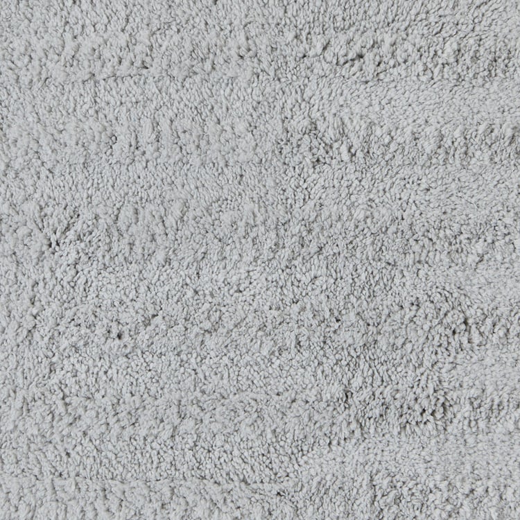 Spaces Large Size Swift Dry Silver Textured Drylon Bath Mat - 50X80Cm