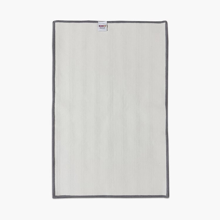 Spaces Small Size Swift Dry Grey Striped Drylon Bath Mat - 40X60Cm