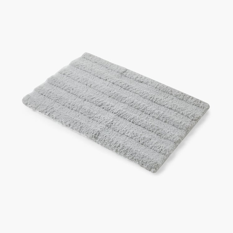 Spaces Small Size Swift Dry Grey Textured Drylon Anti-Skid Bath Mat- 40X60Cm