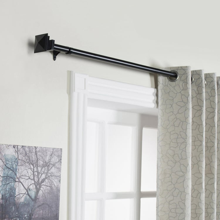 DECO WINDOW Fashion Black Solid Iron Extendable Curtain Rod - 162cm