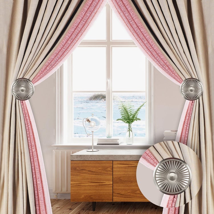 DECO WINDOW Fashion Silver Iron Solid Curtain Holdback - 2Pcs