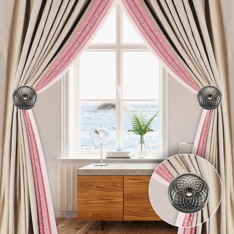 DECO WINDOW Fashion Black Iron Solid Curtain Holdback - 2Pcs