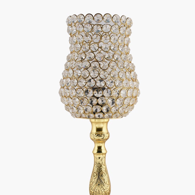 HOMESAKE Golden Crystal Glass Table Lamp