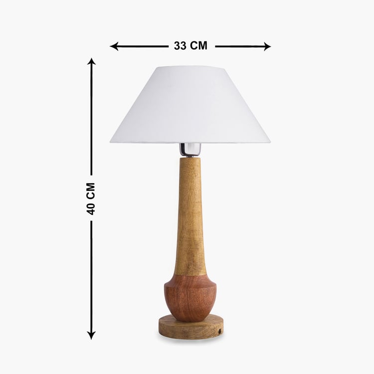 HOMESAKE Contemporary White Wooden Table Lamp