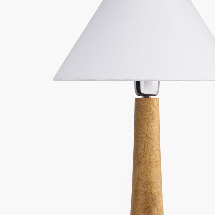 HOMESAKE Contemporary White Wooden Table Lamp