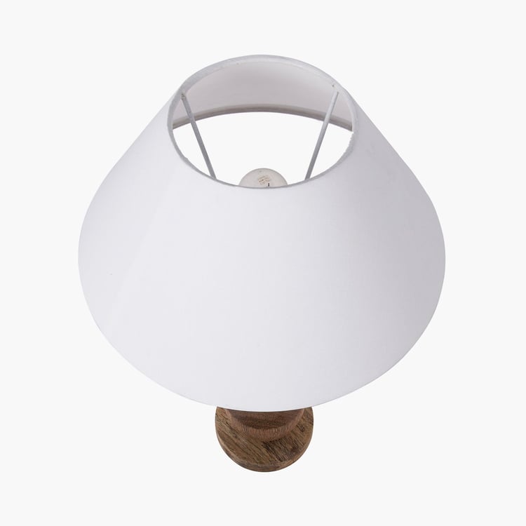 HOMESAKE Contemporary White Wooden Table Lamp