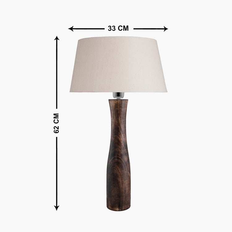 HOMESAKE Contemporary Beige Wooden Table Lamp