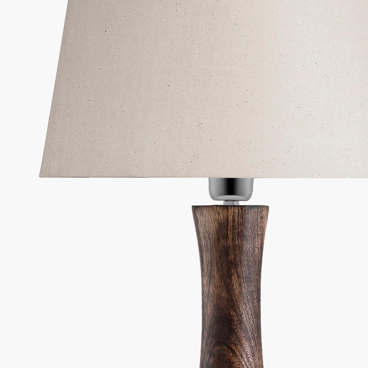 HOMESAKE Contemporary Beige Wooden Table Lamp