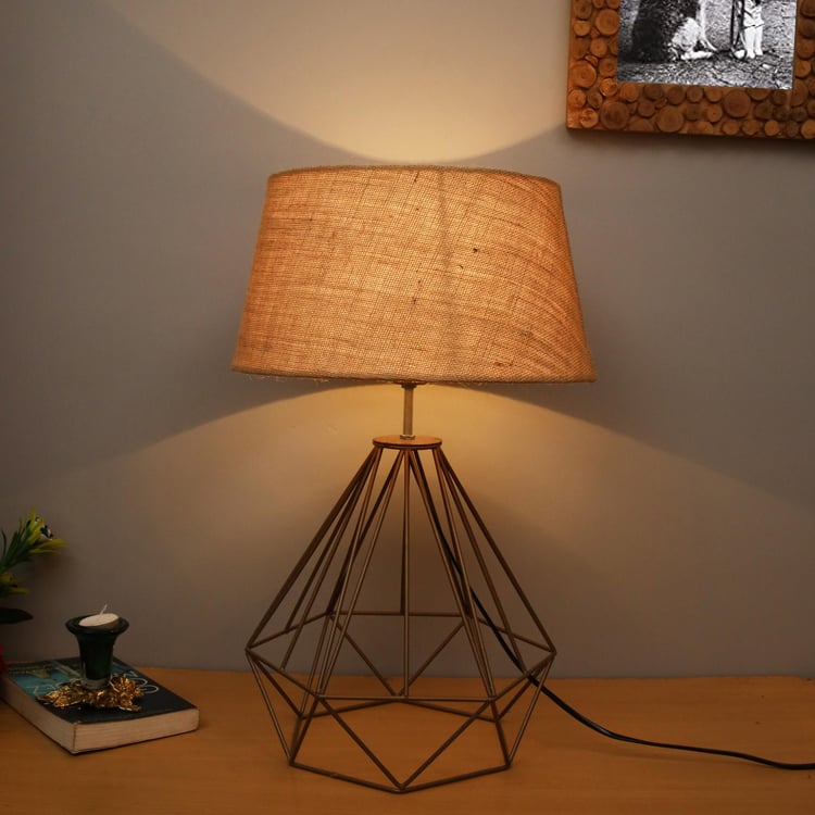 HOMESAKE Contemporary Beige Metal Table Lamp