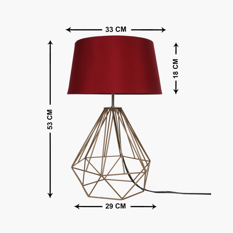 HOMESAKE Contemporary Red Metal Table Lamp