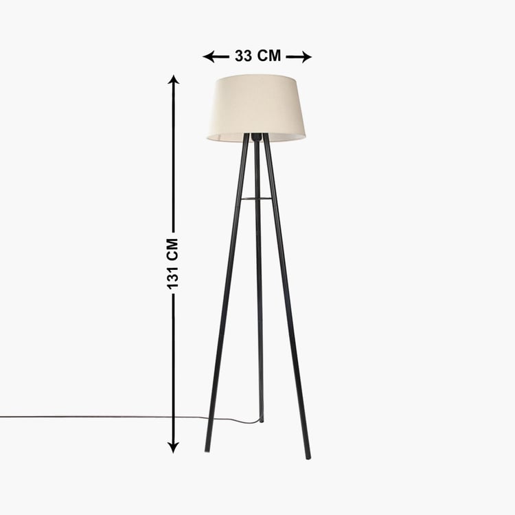 HOMESAKE Contemporary Black Wood Floor Lamp