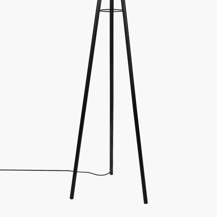 HOMESAKE Contemporary Black Wood Floor Lamp