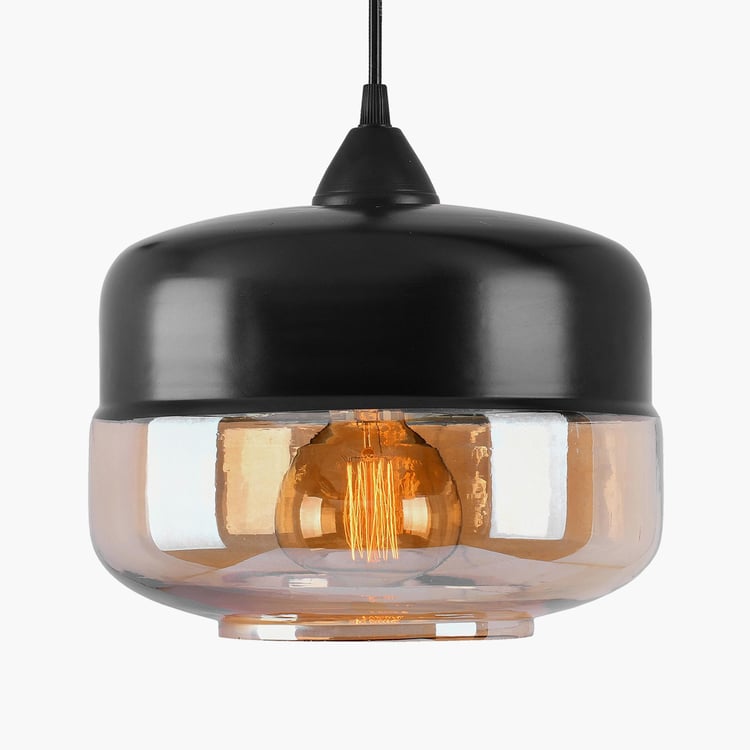 HOMESAKE Contemporary Black Glass Pendant Light