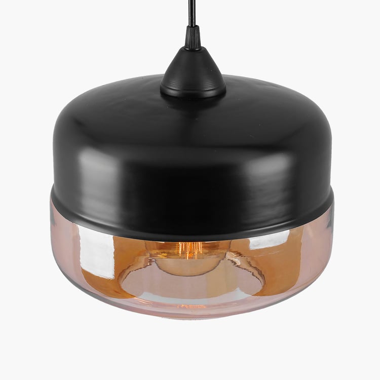 HOMESAKE Contemporary Black Glass Pendant Light