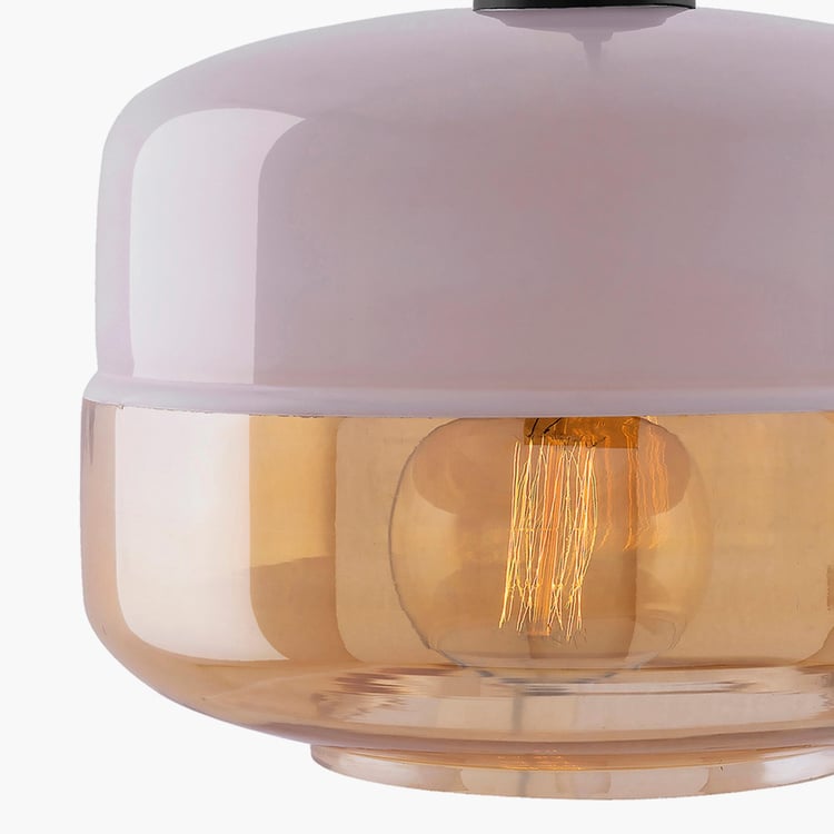 HOMESAKE Contemporary White Glass Pendant Light