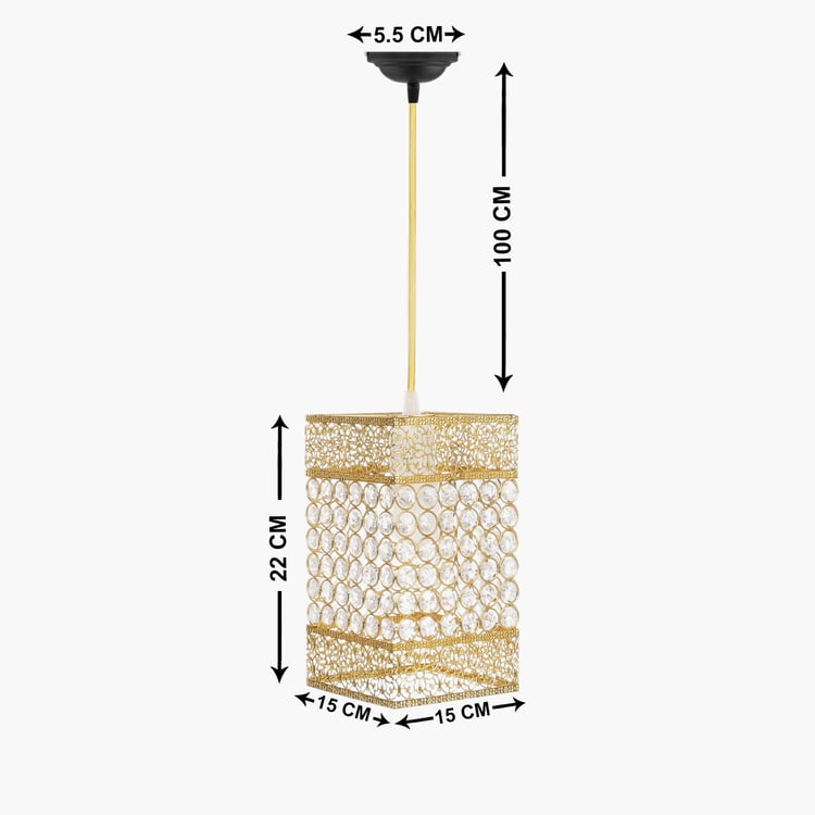 HOMESAKE Golden Metal Pendant Hanging Wall Lamp - 22x15cm