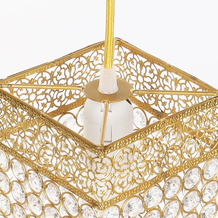 HOMESAKE Golden Metal Pendant Hanging Wall Lamp - 22x15cm