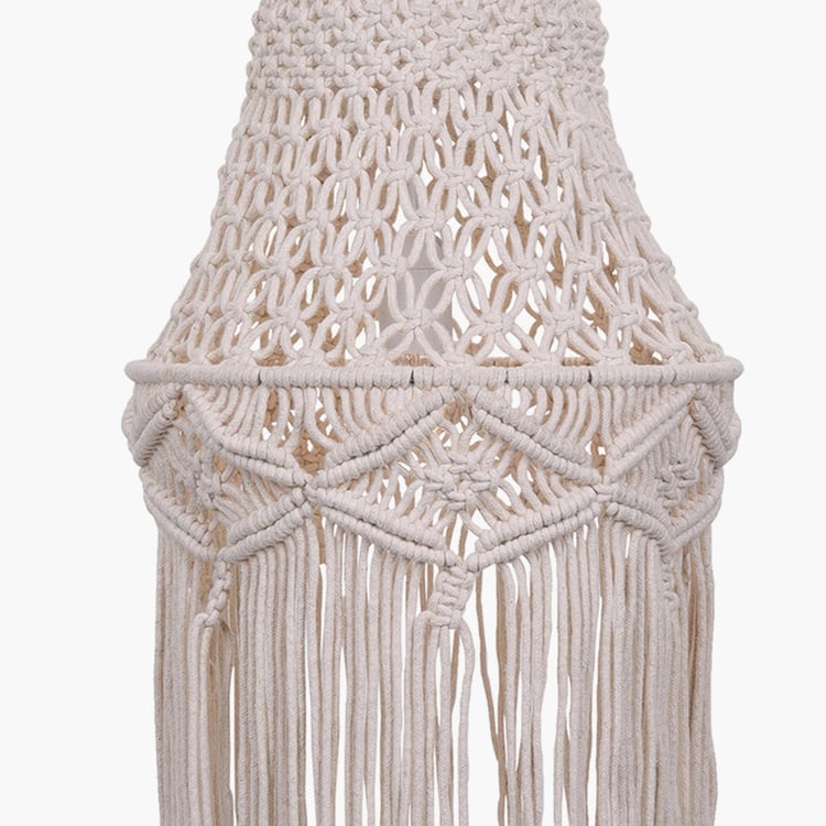 HOMESAKE Beige Cotton Pendant Hanging Lamp - 100x30cm