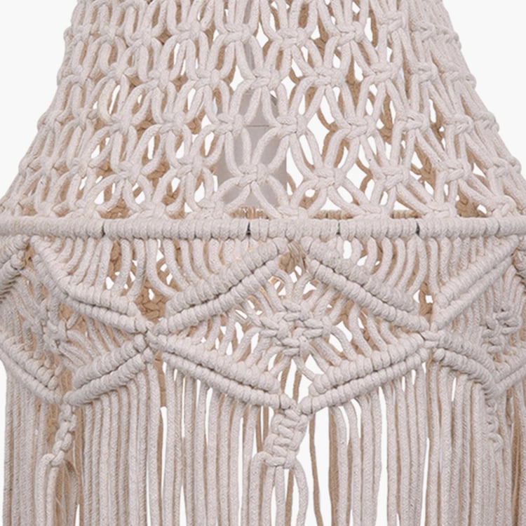 HOMESAKE Beige Cotton Pendant Hanging Lamp - 100x30cm