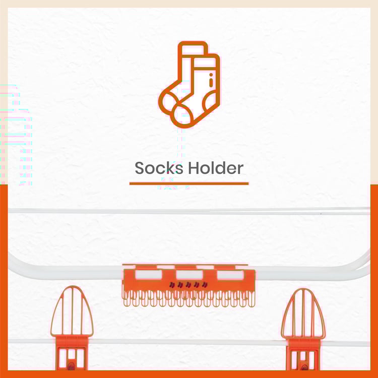BATHLA Mobidry Neo Orange Steel Foldable Cloth Drying Stand