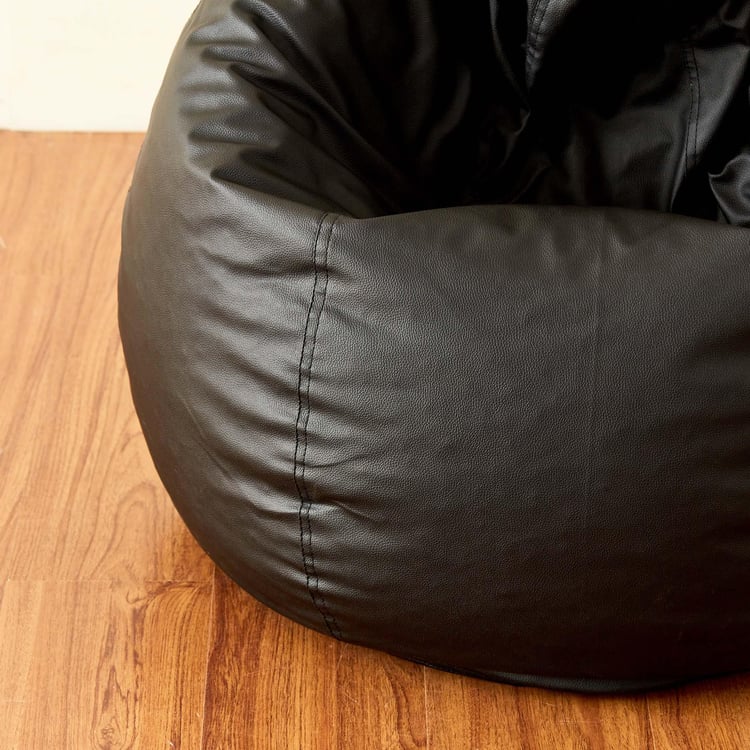Flabby Faux Leather XXL Bean Bag with Beans - Black