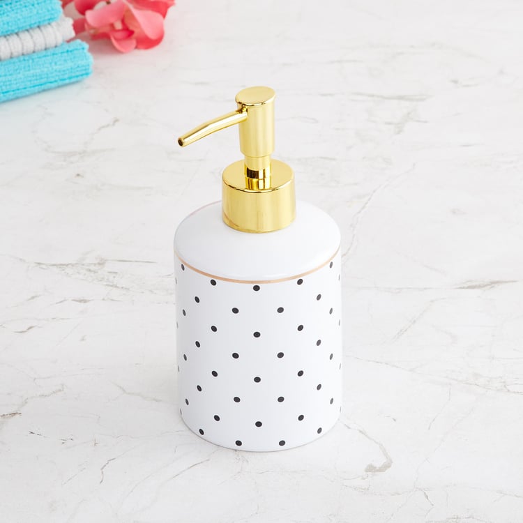 Charlie Caden White Printed Ceramic Soap Dispenser