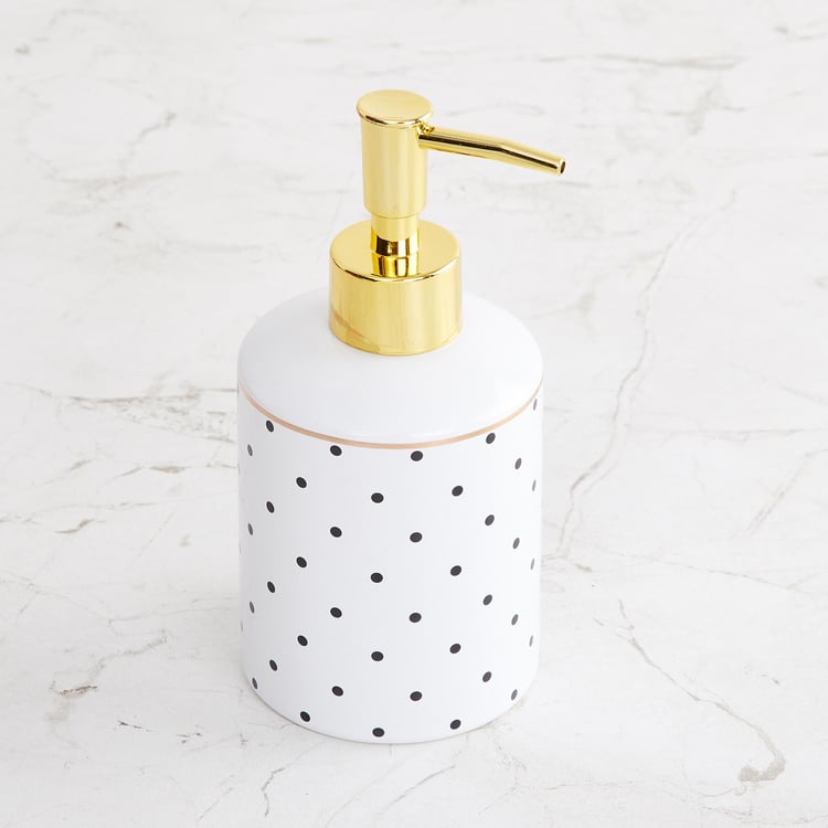 Charlie Caden White Printed Ceramic Soap Dispenser