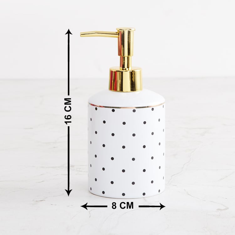 Charlie Caden White Printed Ceramic Soap Dispenser