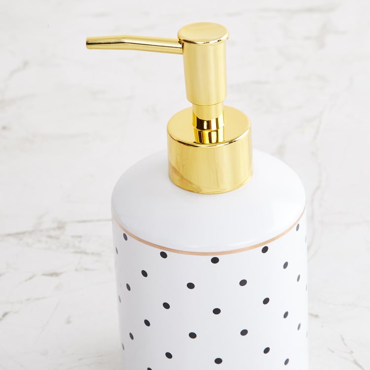 Charlie Caden White Printed Ceramic Soap Dispenser