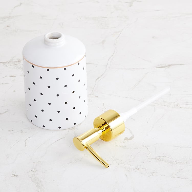 Charlie Caden White Printed Ceramic Soap Dispenser