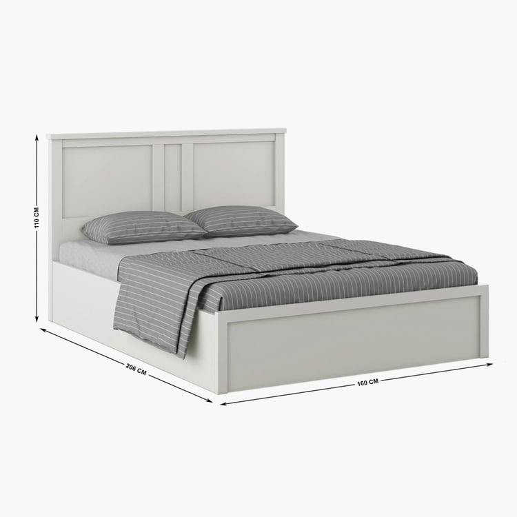 Helios Reynan Aster Queen Bed with Box Storage - White