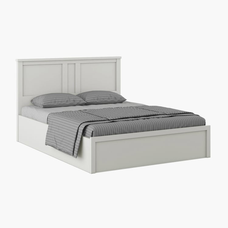 Helios Reynan Aster Queen Bed with Hydraulic Storage - White