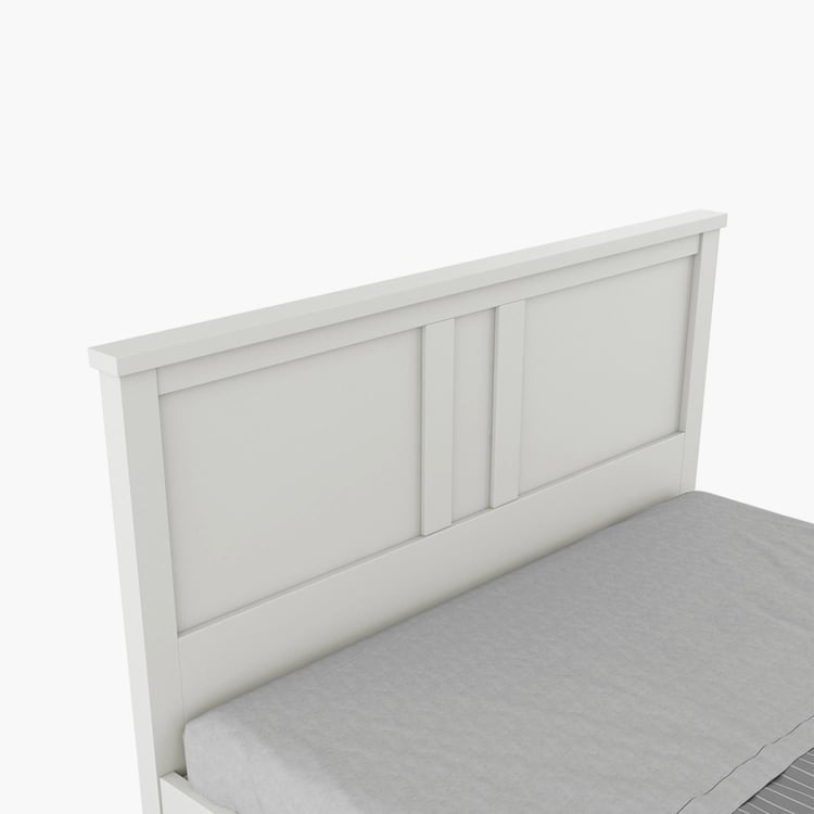 Helios Reynan Aster Queen Bed with Hydraulic Storage - White