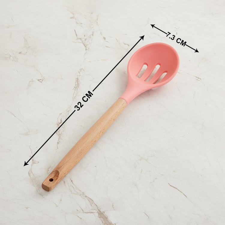 Rosemary Wooden Handle Silicone Slotted Spoon