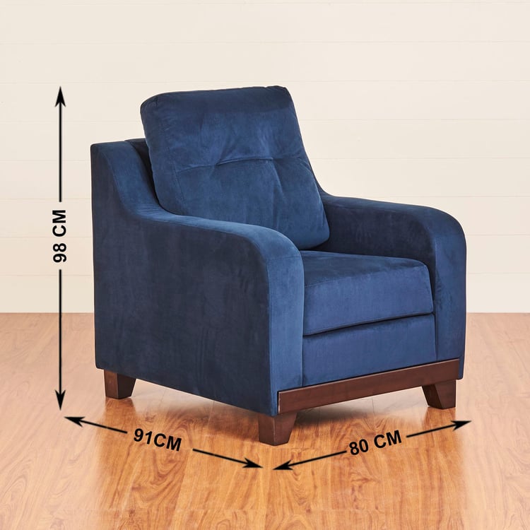 Santiago Fabric 1-Seater Sofa - Blue