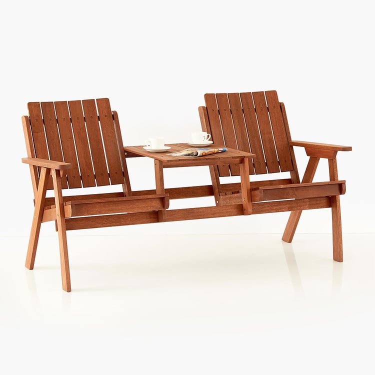 Jack And Jill Shorea Wood Outdoor Chair Set - Brown