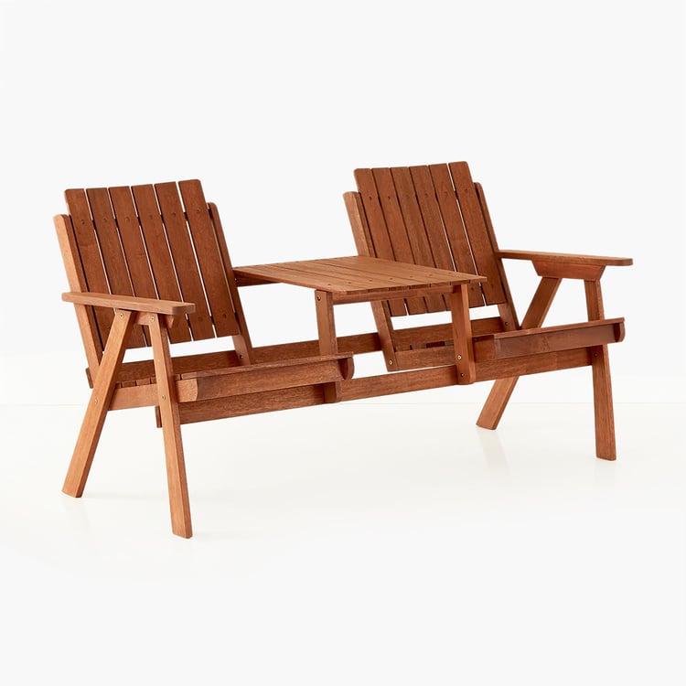 Jack And Jill Shorea Wood Outdoor Chair Set - Brown