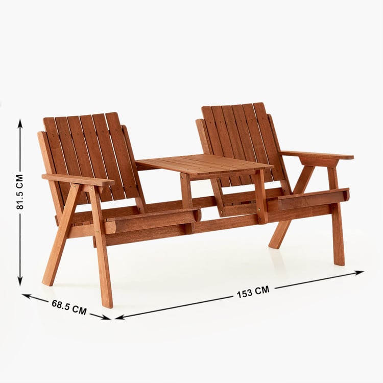 Jack And Jill Shorea Wood Outdoor Chair Set - Brown