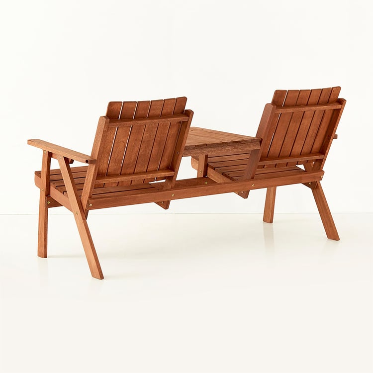 Jack And Jill Shorea Wood Outdoor Chair Set - Brown