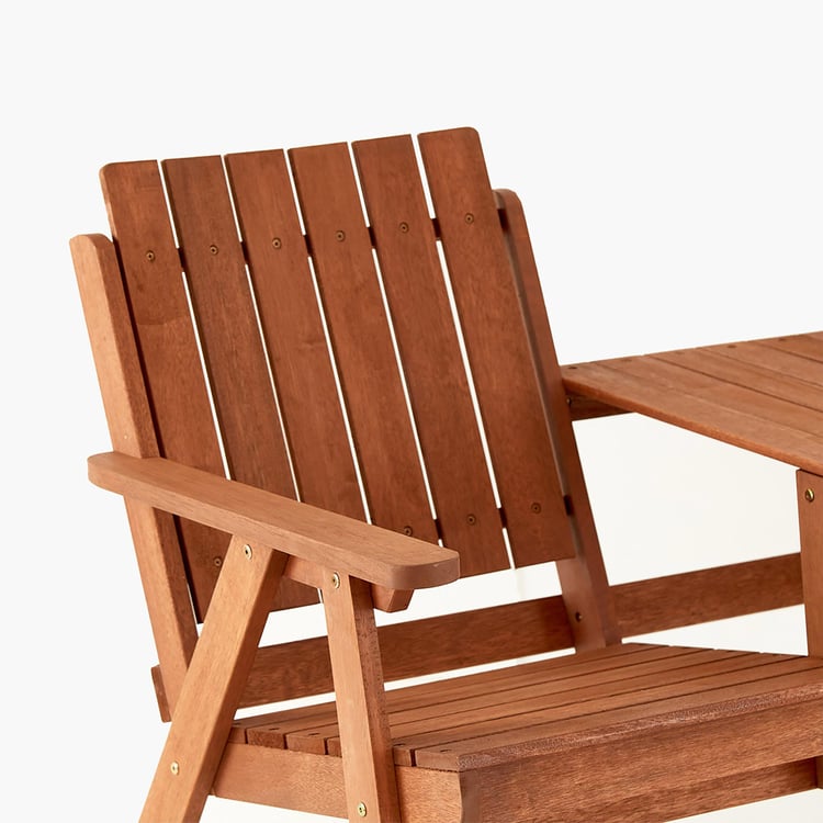 Jack And Jill Shorea Wood Outdoor Chair Set - Brown