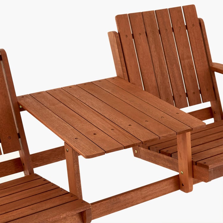 Jack And Jill Shorea Wood Outdoor Chair Set - Brown