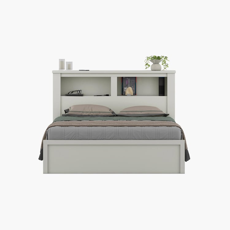 Helios Reynan Cannes Queen Bed with Hydraulic Storage - White