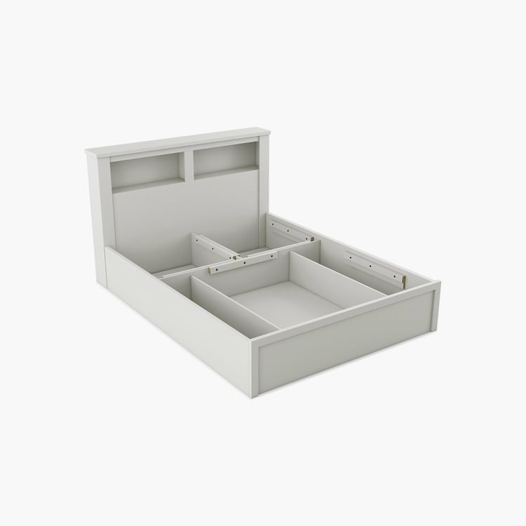 Helios Reynan Cannes Queen Bed with Hydraulic Storage - White