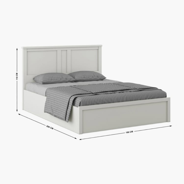 Helios Reynan Aster King Bed with Box Storage - White