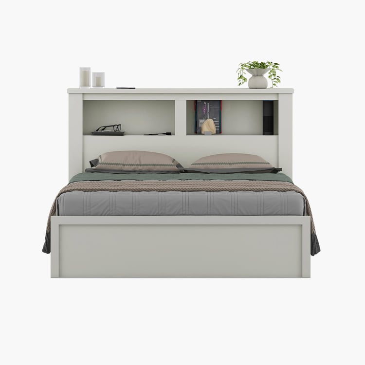 Helios Reynan Cannes King Bed with Box Storage - White
