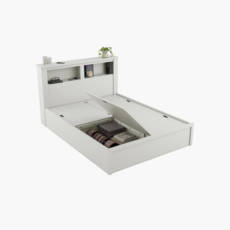 Helios Reynan Cannes King Bed with Box Storage - White