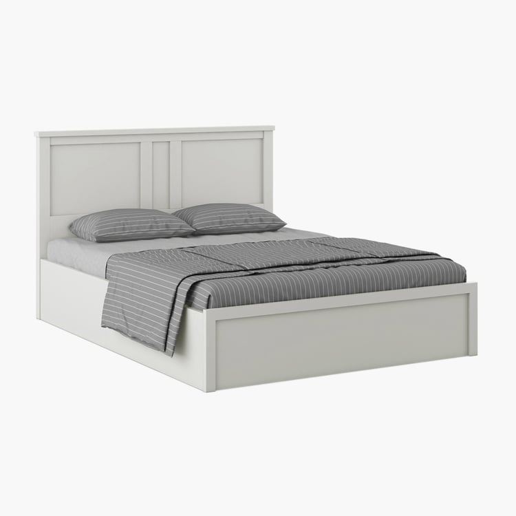 Helios Reynan Aster King Bed with Hydraulic Storage - White